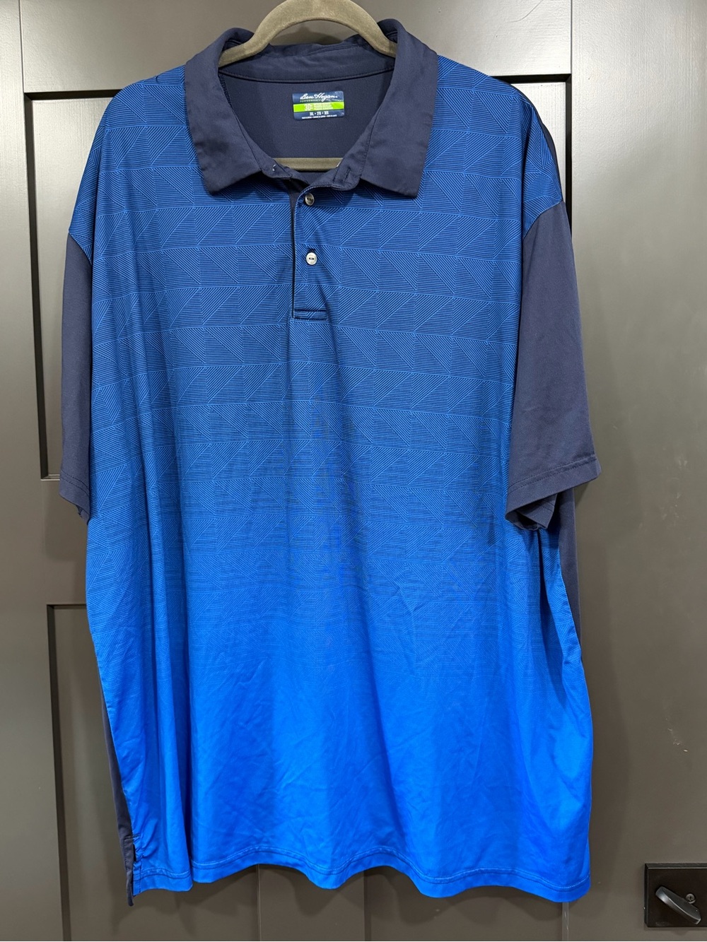 Ben Hogan Blue Gradient Golf Polo with Navy Accents
